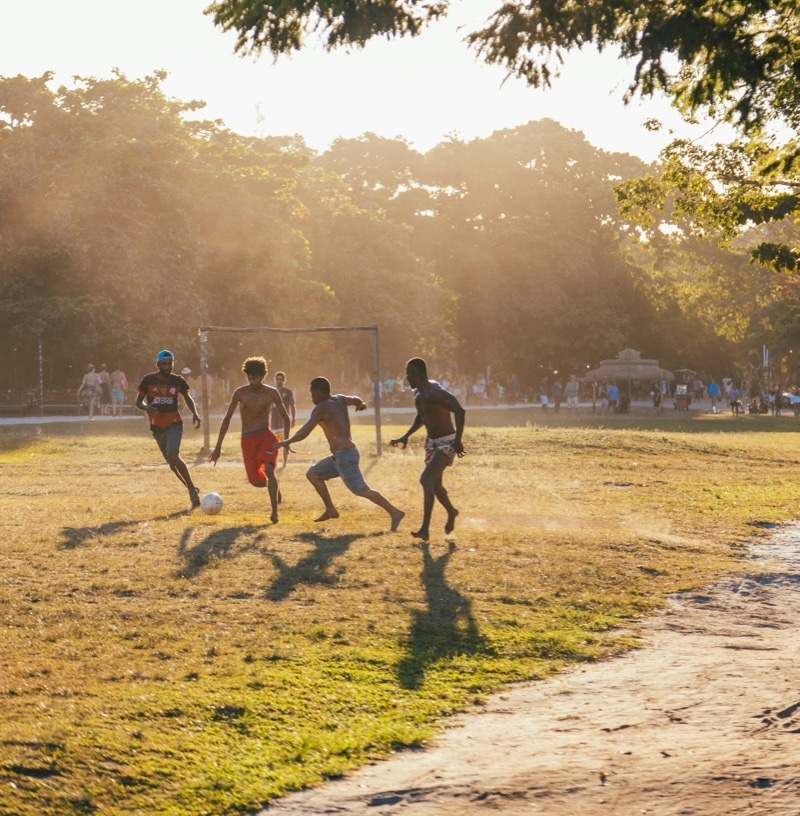 Kids playing on a field